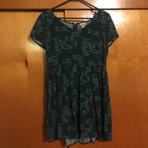 Green A-line tunic dress